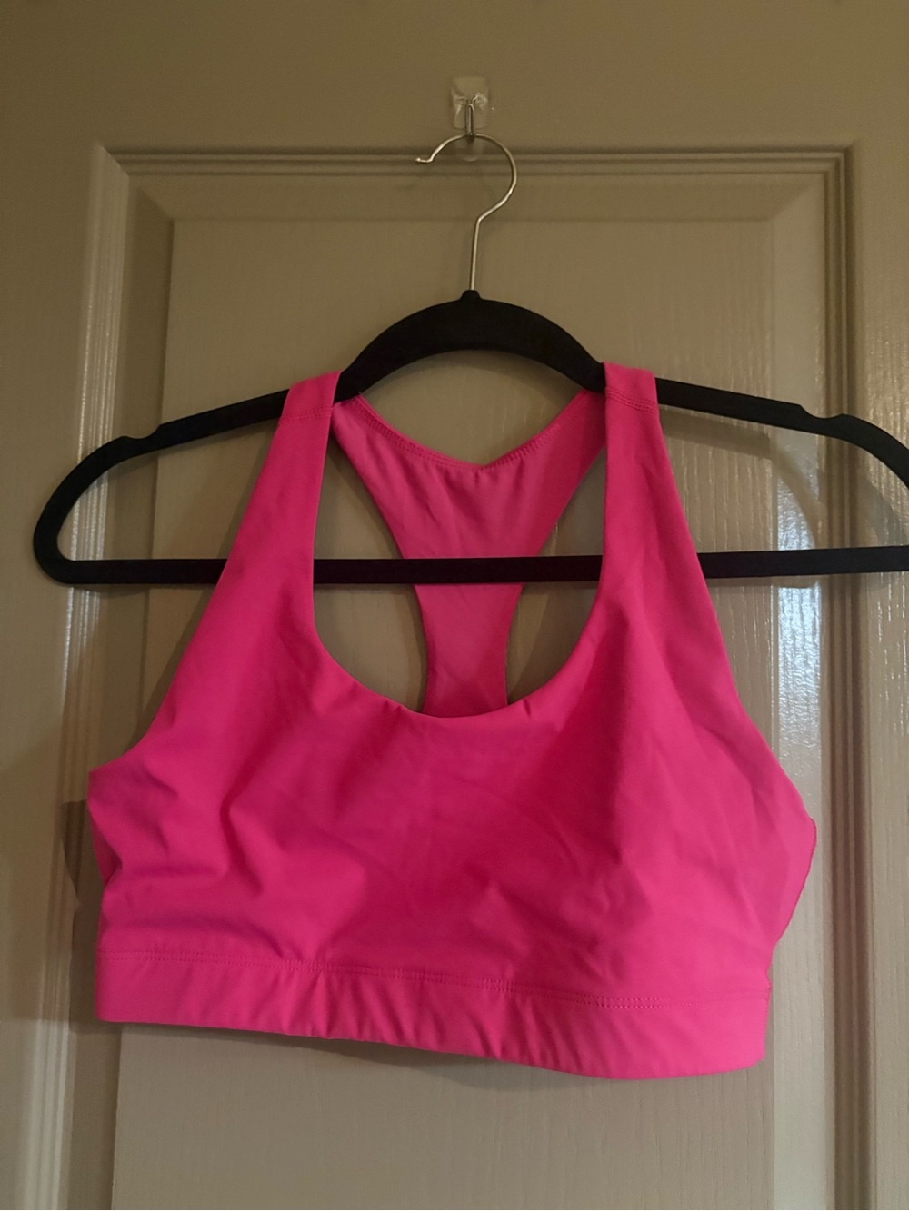 Outdoor Voices Racerback Sports Bra in Bright Pink